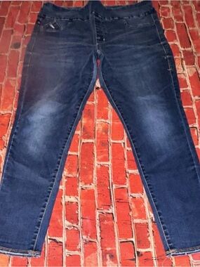 Rock & Republic Denim Skinny Women's Jeans Blue Solid Stretch 5-Pocket